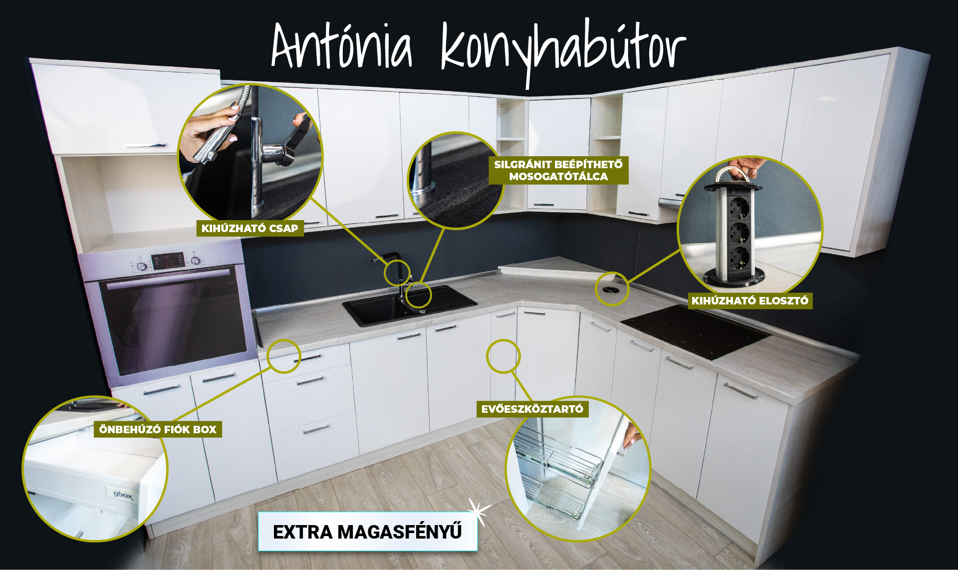 Megbízhatóbútor Veresegyház konyhabútor - Antónia konyhabútor kompletten